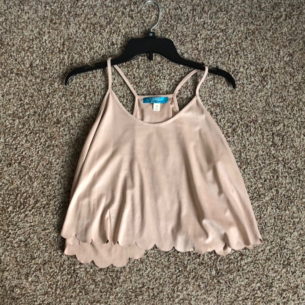 Francesca’s suede light pink crop top